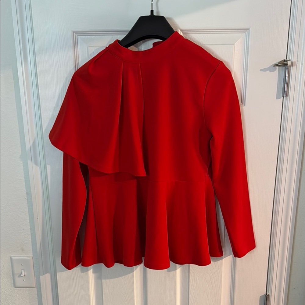 Elegant Red Peplum Top
